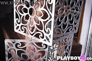 Hot Lindsay Marie posing in lingerie before big ass sexy babe posed naked with blonde tits