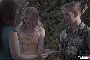 The family keeps up their tradition by filming a steamy home movie. It features stepmom syren de mer joining her stepson and his teen girlfriend nikki sweet in taboo fun.