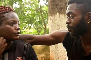 tourist fucks ebony milf in yaounde park publicly during african cup hardcore anal outdoors