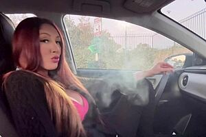 Watch Italian big tits MILF Artemisia Love in hot smoking fetish session with long hair!