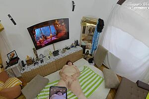 Hey, this redhead bbw masseur lady gets fucked hard in doggystyle with big ass bouncing.