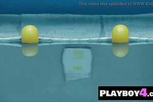 Gorgeous brunette lesbian Jazmin ENJOYS massage before HOT kissing with partner!