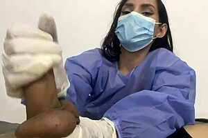 hey my patient got so hard i couldn't resist giving blowjob handjob deepthroat gagging as latina nurse in hospital roleplay with big cock pov