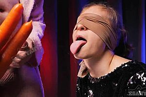 in a casual tale, a stepbrother tricks his stepsister into a taste game that leads to her sucking his dick, leaving her very angry