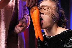 in a casual tale, a stepbrother tricks his stepsister into a taste game that leads to her sucking his dick, leaving her very angry