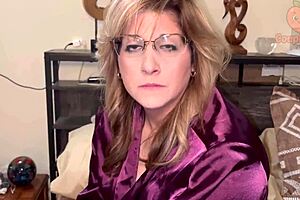 Taboo Stepmommy With Big Natural Tits And Shaved Wet Pussy Grinds Big Clit On Stepson's Face In Glasses