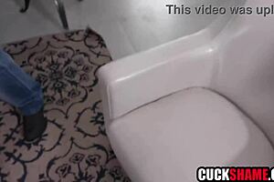 angry wife forces her cuckold hubby to watch as she fucks another guy in humiliation