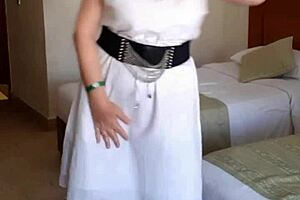 hot gilf with big tits and natural boobs enjoys bbc action while playing with her huge dildo in stockings