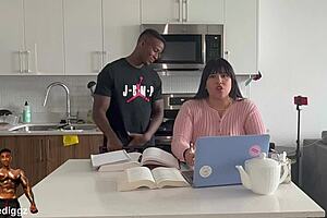 latina bbw takes that big black cock deep in wet pussy for being such a helpful study buddy