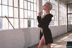 i adore how curvy blonde milf skye blue strips down revealing her big natural tits for playboy