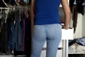 Hey, watch this beautiful latina stepmom flash her big ass while moaning for anal