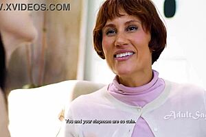 Oh man, this teen rides her stepmom's strapon outdoors while answering the unaware social worker - Lexi Luna and Bella Nova get caught in taboo action