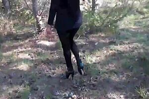 Milf walks in pantyhose and high heels – nothing sexier than watching her strut! 👠😍