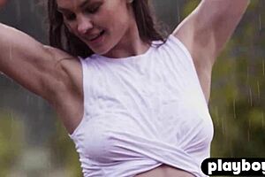 hey check out wet and hot rita y showing her amazing body in outdoor striptease for playboy