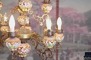 Asian milf Asa Akira strips to reveal big tits and tight naked body in solo scene