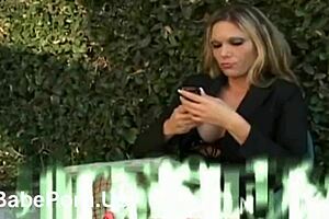 horny milf displayed her hard nipples during an intimate moment in the scene.