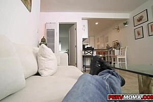 She casually bends over in the bedroom as the young guy slides his cock deep into her big ass milf pussy from behind in doggystyle.