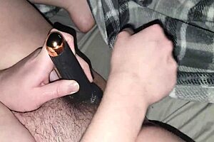 Dildo slides into mature amateur pussy for wet orgasm and cum release with vibrator stimulation in homemade solo.