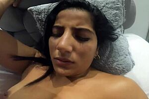 i'm super lucky fucking this white skin babe in missionary with my big black cock as her tight pussy moans like a whore for the first time