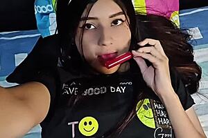 colombian porn actress, your video with math teacher got infiltrated, showing big tits and dildo play in uniform