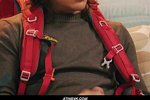 axel haze rushes home to masturbate on living room couch but curvy redhead stepmom interrupts with fingering and deepthroat. she bends over for doggystyle cumshot on big ass