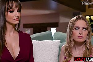 KINKY COUPLE DOMINATES AND FUCKS PETITE TEEN SCARLETT SAGE WHILE MILF LEXI LUNA'S HUSBAND ENJOYS THE WET ACTION