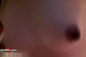 Why does polite milf Akari lean over to offer her shaved honeypot for creampie in this hot JAV?