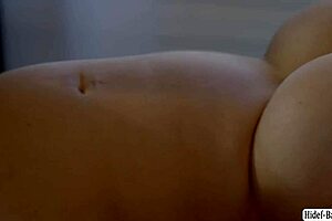 lesbian masseuse kayley gunner engages in tit sucking and pussy licking session