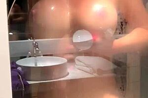 Busty Blonde Milf In Shower Fantasy With Lenushka Doll And Big Natural Tits Wet In Bubbles