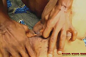 Hey, fucking step mother's real pussy outdoors on the farm with big black cock riding and cumshot