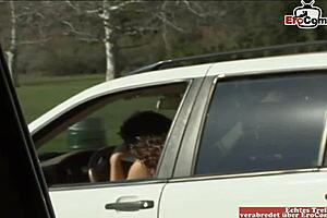 brunette with big tits and curls picked up on the street