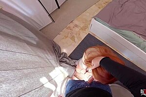 Why did I pull out my dick to jerk off in front of stepmother, and now she's sucking it before I pound her wet pussy?