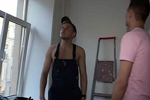 hey, this nice-looking teen 18+ beauty stands in doggy fashion for fun