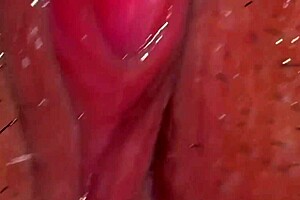 Amateur wife reveals pink pussy 310 days post-virginity in close-up lick