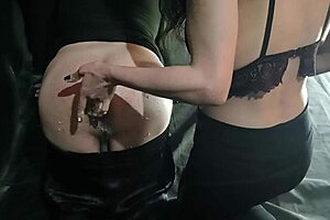 My girlfriend slides a banana deep into my ass for fetish fun.