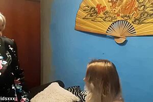 Busty Granny Invites Curvy Next-Door Girl for Lesbian Licking