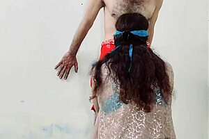 feeling intense passion as asian muslim girlfriend takes standing anal doggystyle from me