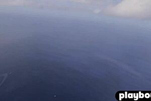 Oh wow, check out this perfect big tits blonde lesbian flying around totally naked in a wild scene