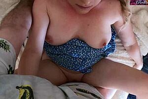 horny stepmom rides stepson in bed after he catches her sending nudes to his friends