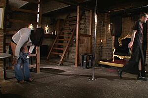 In the sm club, blonde milf faces bdsm punishment with deepthroat dildo and domination in part 3.