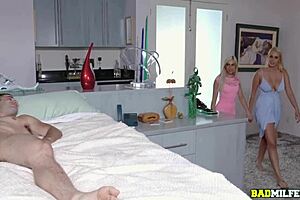 Vanessa cage allie nicole pull horny dicklover into intense threesome with big tits