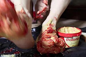 peanut butter jelly & a foot fetish fantasy with big tits milf blonde fingering her beautiful body in close-up massage and dirty talk while barefoot 😏👣