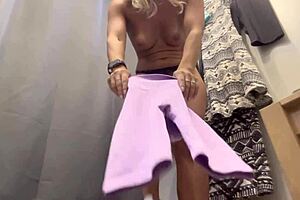 feeling so aroused as milf with big boobs tries on sexy dresses and shorts outdoors