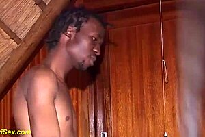 Oh man, this busty African milf gets her first BDSM fetish lesson with whipping and toys...