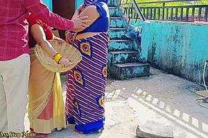 Indian Outdoor Threesome With Steamy Stepmom And Stepdaughter Fucking Young Boy!