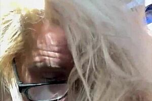 hey, check out this real hooker with glasses dropping to her knees in public, sucking off an old man for cash and taking his cum load in her mouth