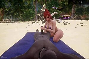 Big ass big tit curvy white milf Serenia fucks her first big black dick Nero on the beach.
