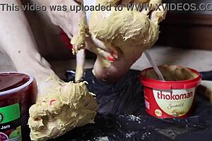 peanut butter jelly & a foot fetish fantasy with big tits milf blonde fingering her beautiful body in close-up massage and dirty talk while barefoot 😏👣