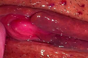 Amateur wife reveals pink pussy 310 days post-virginity in close-up lick