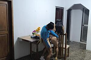 A latino visits colombia with his arab friend and extravagantly fucks their waitress